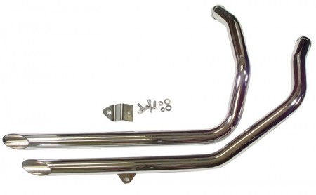 Drag Pipes - Slash Cut - Chrome - XL 86-03